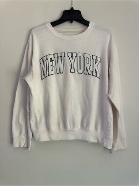White "New York" Crewneck Sweater - Women's